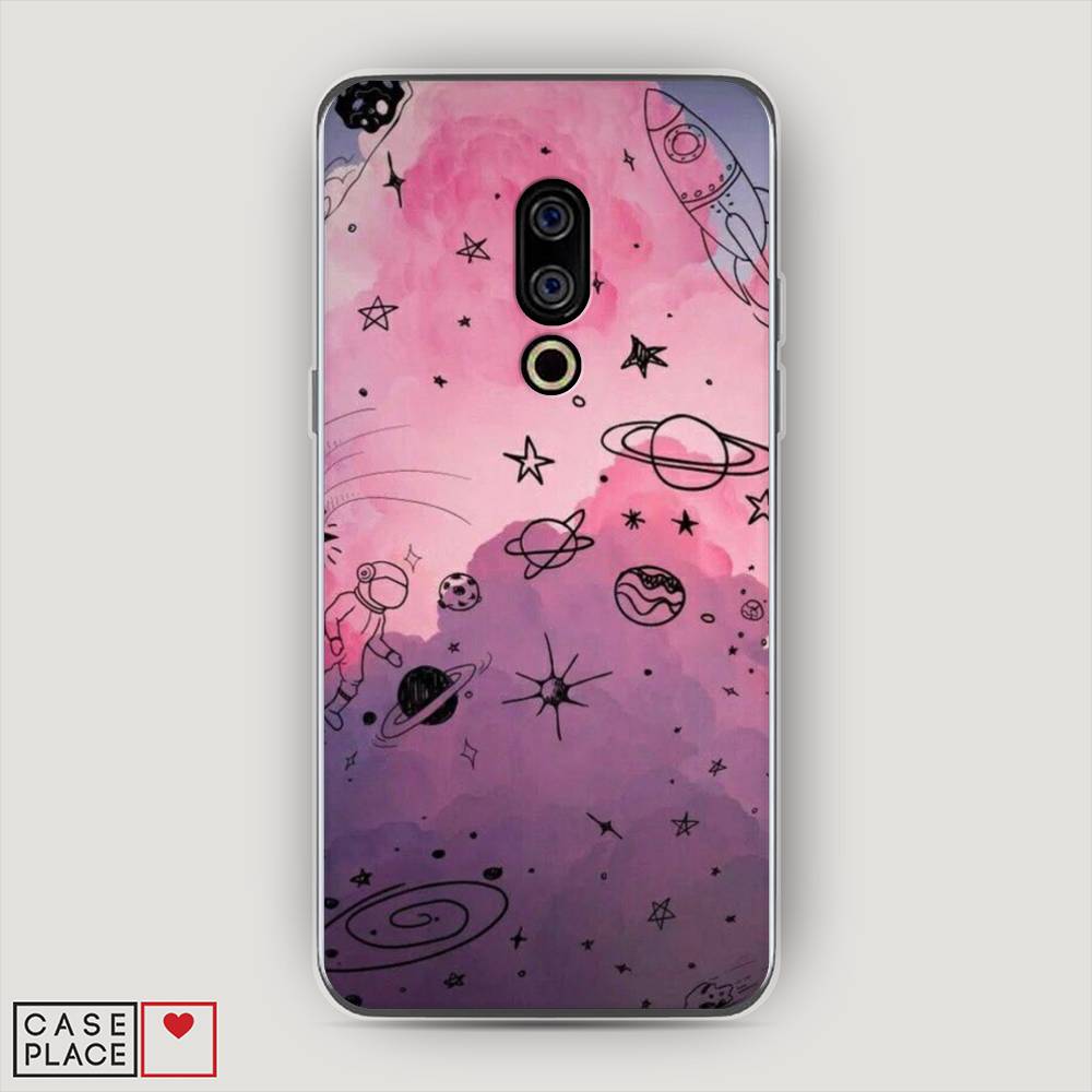 

Чехол Awog на Meizu 15 "Радуга планет 3", Черный;розовый, 72650-4