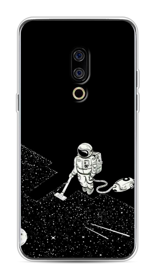

Чехол Awog на Meizu 15 "Космонавт с пылесосом", Белый, 72650-4