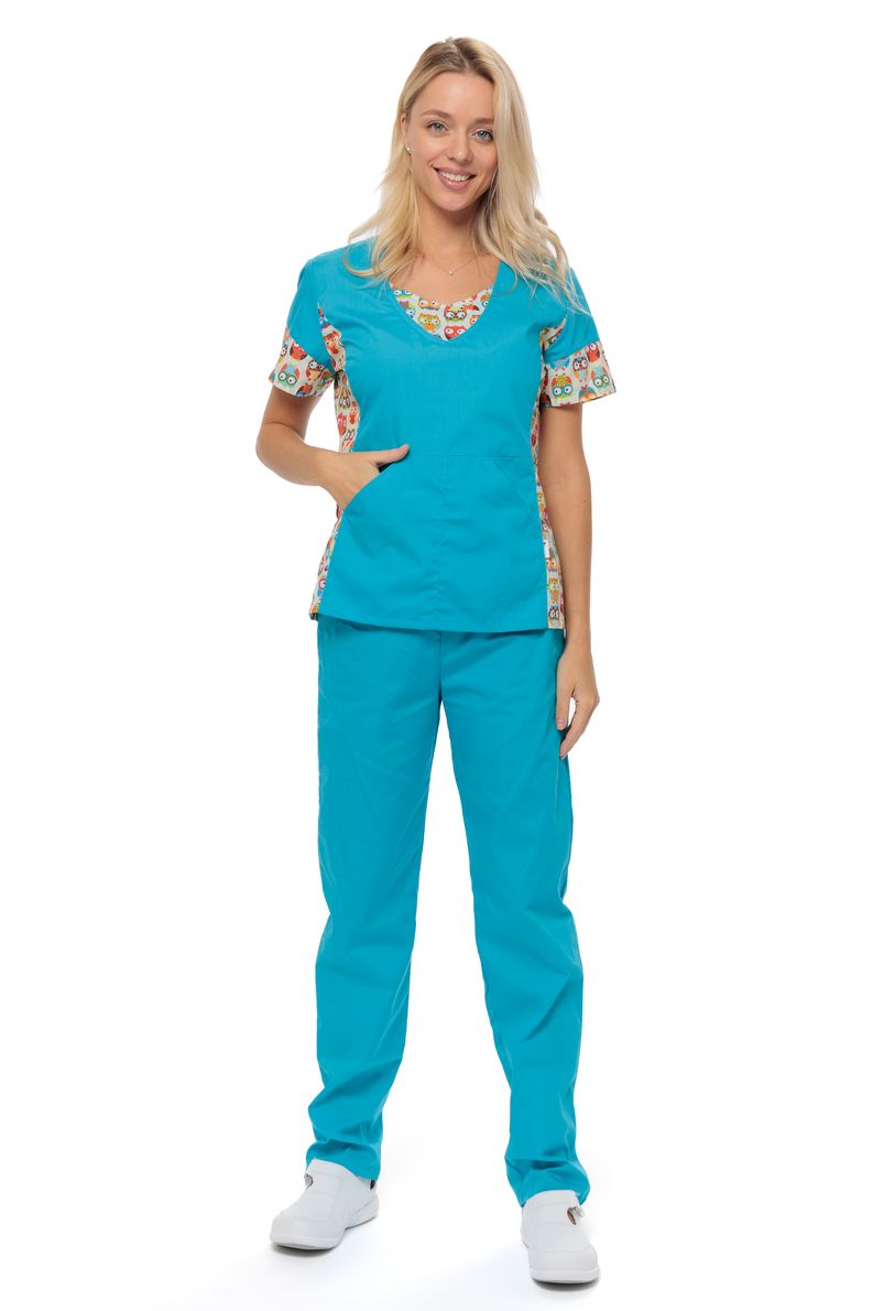 фото Костюм медицинский женский medicalwear киса 124 голубой 44 ru