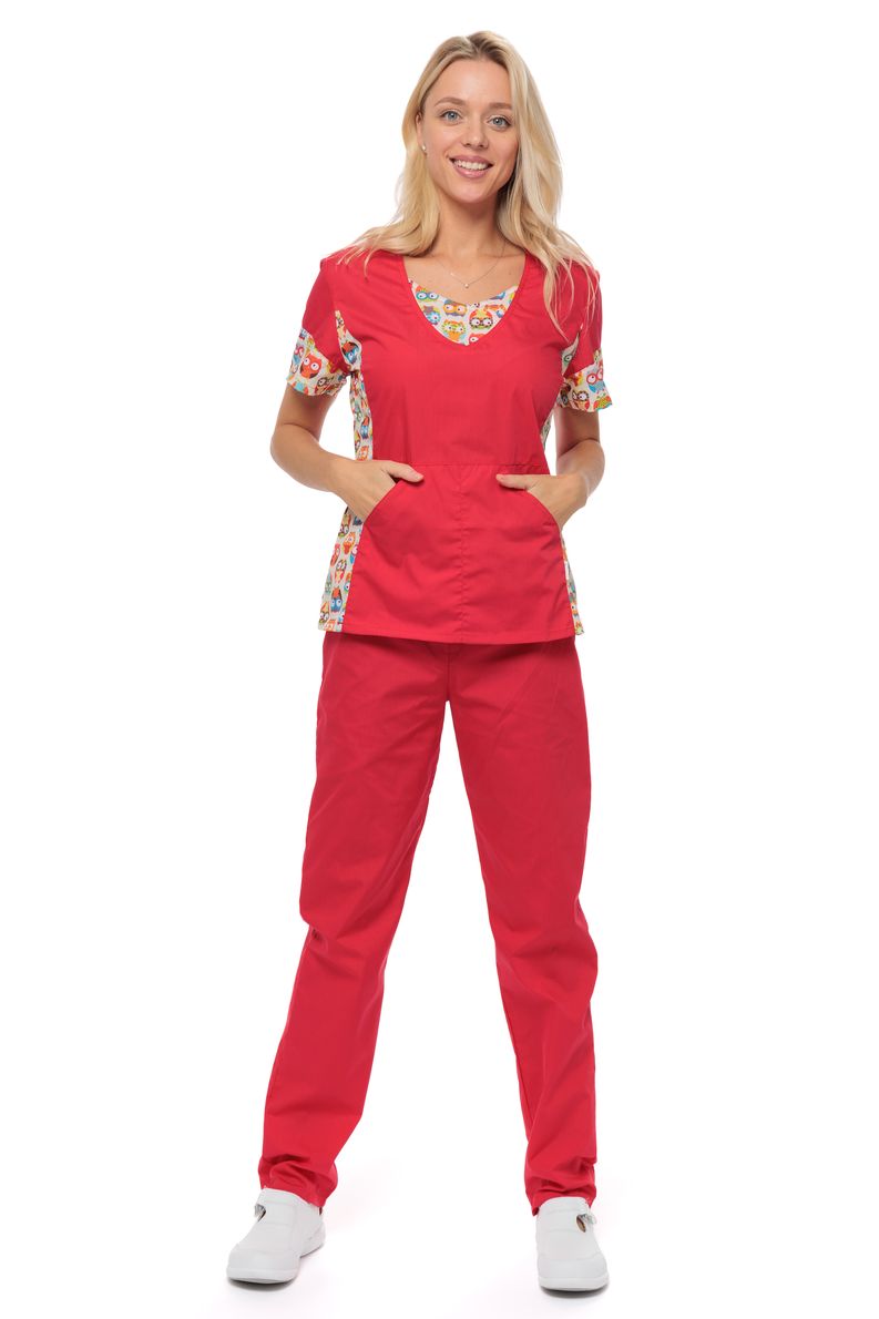 фото Костюм медицинский женский medicalwear киса 124 красный 44 ru