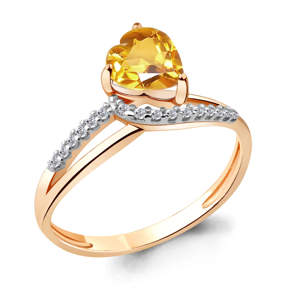 

Кольцо из серебра с цитрином р. , Aquamarine 6519106А_925_з, 6519106А_925_з