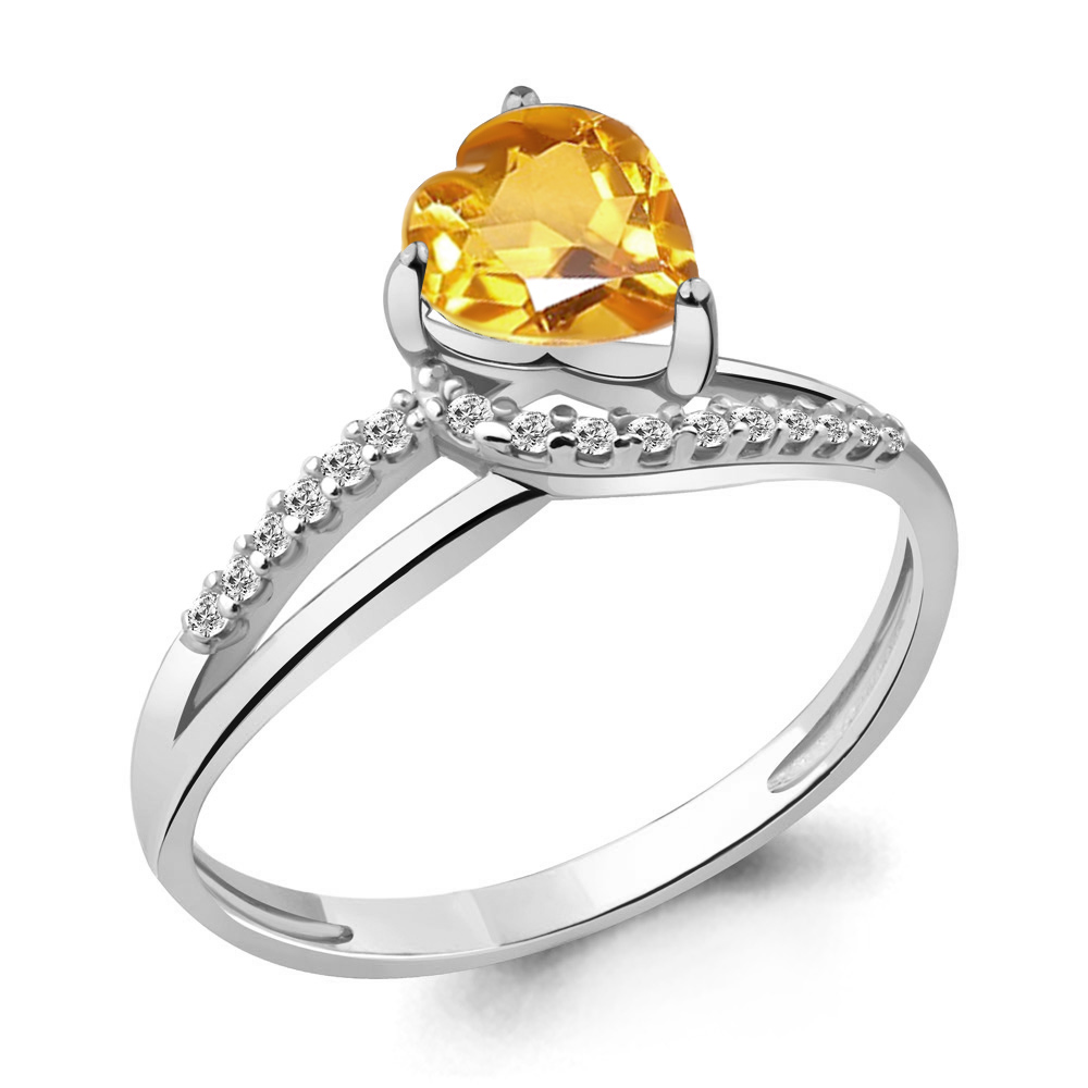 

Кольцо из серебра с цитрином р. 17,5 Aquamarine 6519106А_925_р, 6519106А_925_р