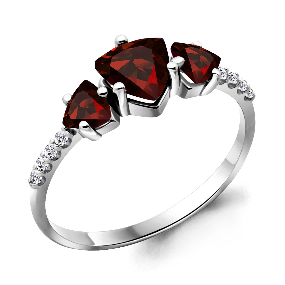

Кольцо из серебра с гранатом р. 19 Aquamarine 6519703А_925_р, 6519703А_925_р