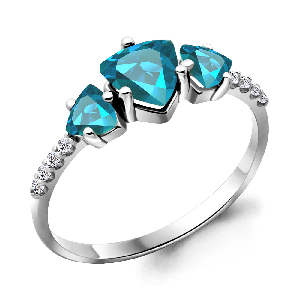 

Кольцо из серебра с топазом р. 16 Aquamarine 6519705А_925_р, 6519705А_925_р