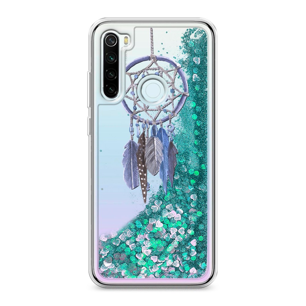 

Жидкий чехол с блестками "Синий ловец снов акварель" на Xiaomi Redmi Note 8T