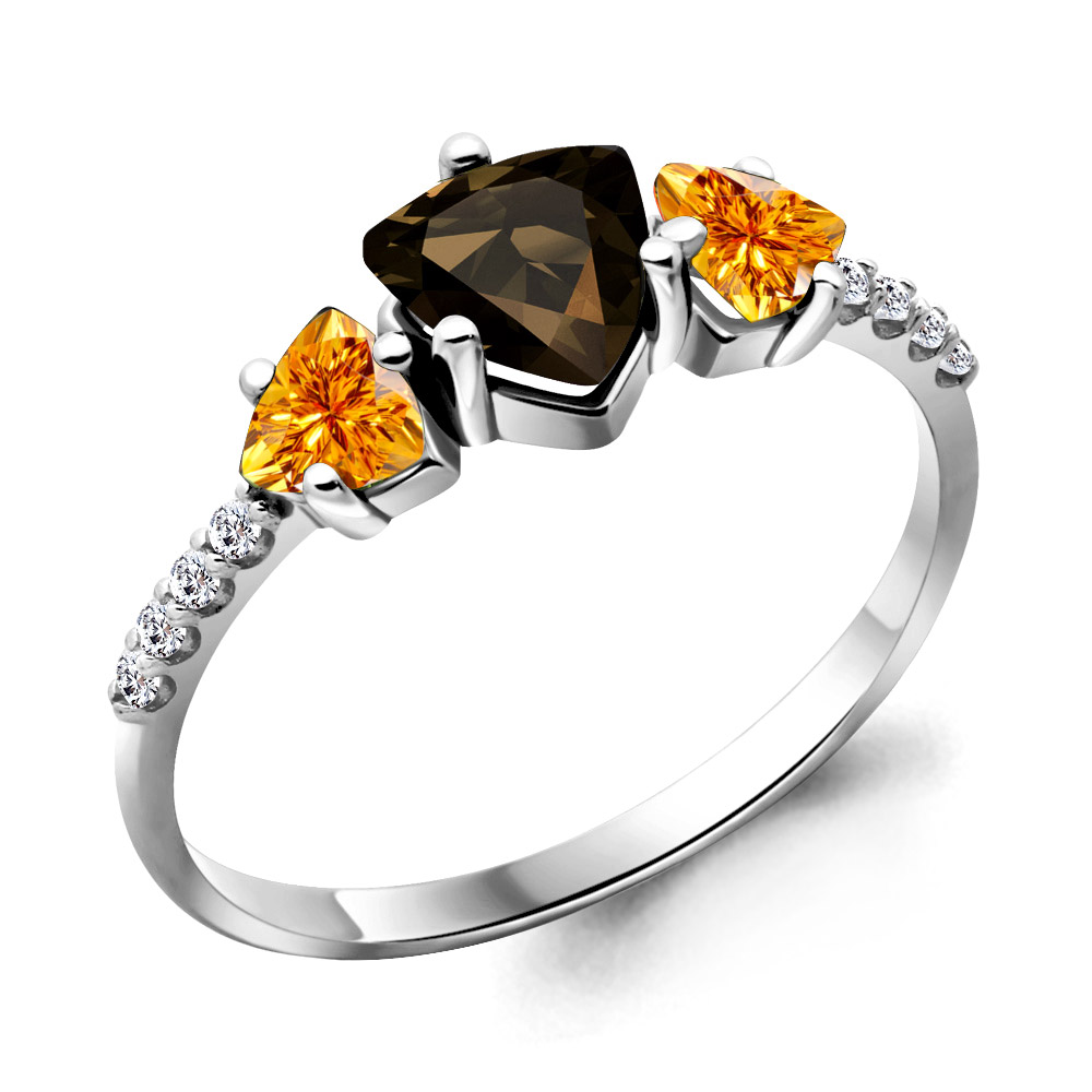

Кольцо из серебра с цитрином р. 17 Aquamarine 6519735А_925_р, 6519735А_925_р