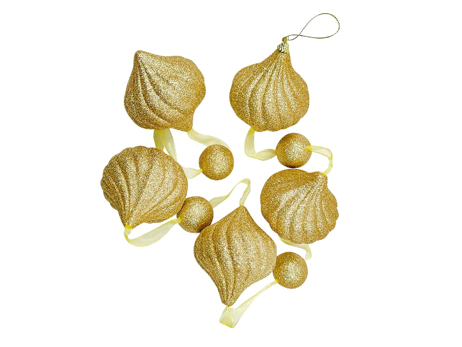 

Гирлянда елочных шаров-луковиц Christmas DeLuxe золотой 116 см, Золотистый