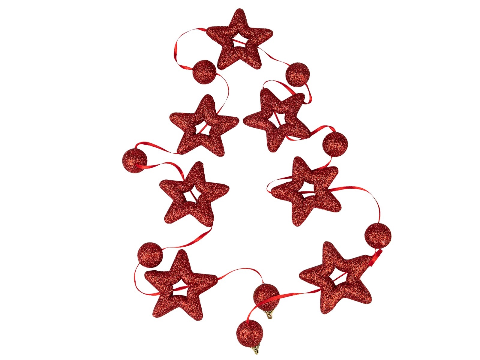 

Гирлянда-растяжка из звезд Christmas DeLuxe красная 165 см, Красный