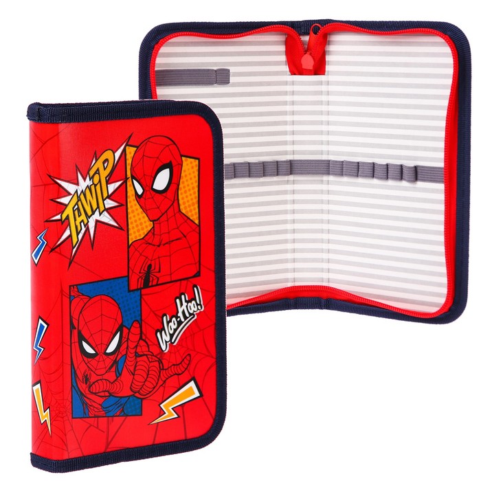 

Пенал каркасный, 1 секция, 115х205х30 мм, ламинированный картон, Человек-паук, Красный