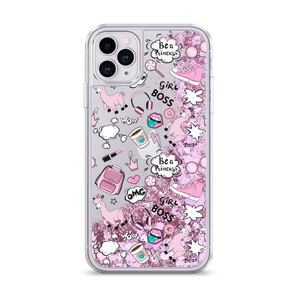 

Жидкий чехол с блестками "Стильная лама" на Apple iPhone 11 Pro Max, 12294-1