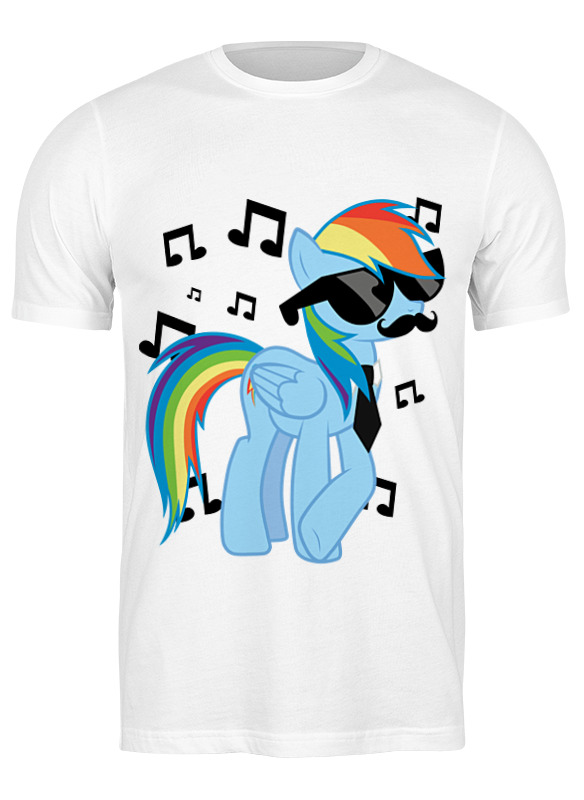 

Футболка мужская Printio Rainbow dash meloman белая M, Белый, Rainbow dash meloman