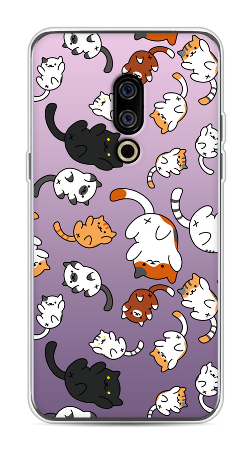 

Чехол Awog на Meizu 15 "Котопад", Фиолетовый;белый, 72650-7