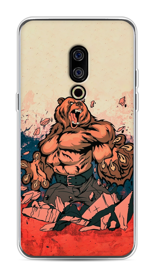 

Чехол Awog на Meizu 15 "Медведь с флагом РФ", Коричневый;синий;красный, 72650-2