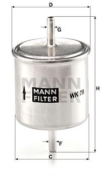 

Фильтр топливный MANN-FILTER WK79, WK 79