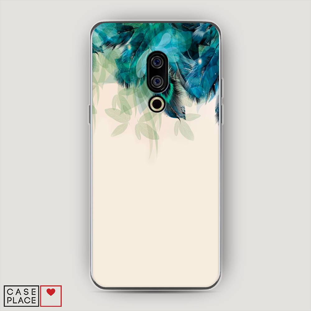 фото Чехол awog "перья голубого цвета" для meizu 15