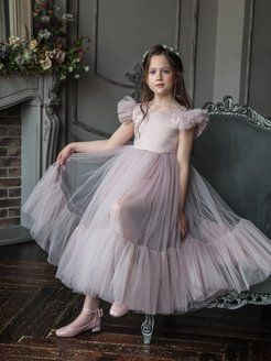 

Платье детское Роскошь с детства Корсика, пудровый, 140, Розовый, Корсика