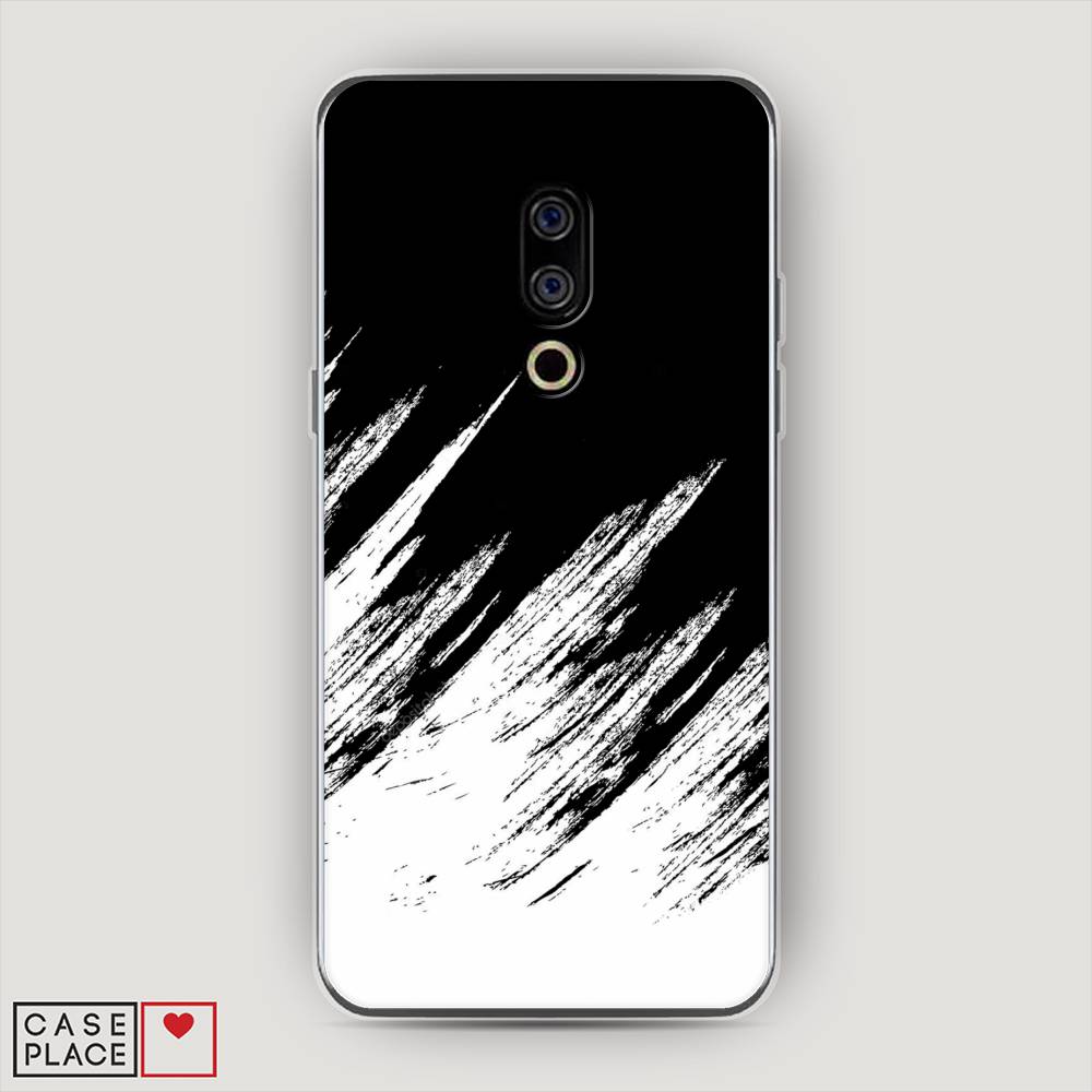 фото Чехол awog "черно белые брызги" для meizu 15