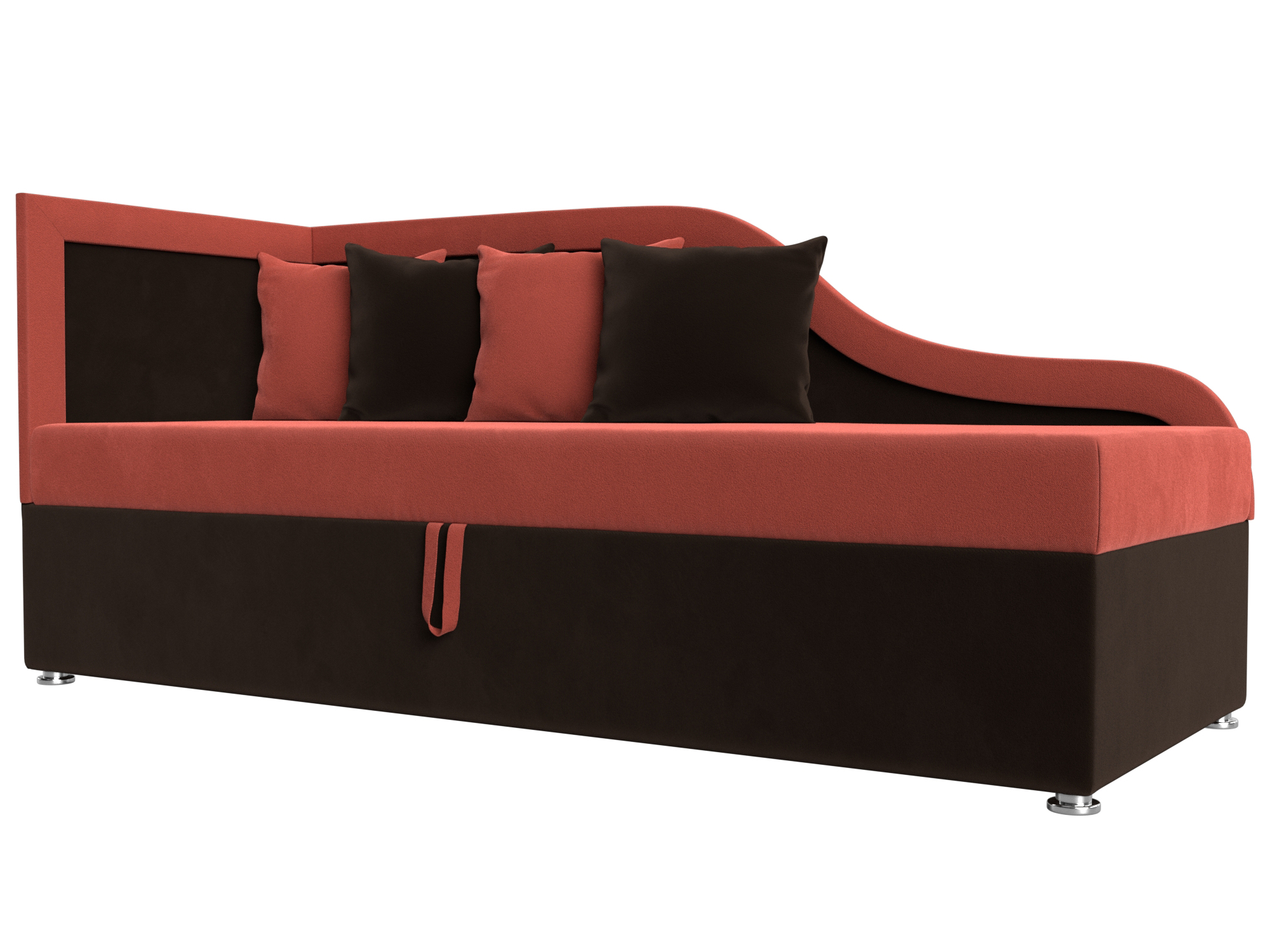 

Детский диван Дюна левый микровельвет коралловый/коричневый, Оранжевый;коричневый, Детский диван Дюна левый угол