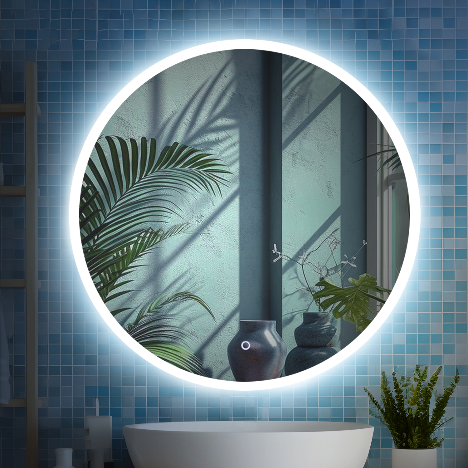 

Зеркало в ванную с подсветкой Silver Mirrors Pele lite 70 см, 6000К, холодный свет, Белый, Pele