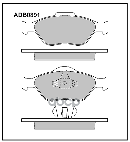 

Колодки пер.FORD FIESTA IV, FIESTA V, FUSION 01= 1шт ALLIED NIPPON ADB0891