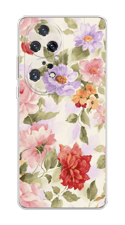 

Чехол на Huawei P50 Pro "Акварельные пионы", Розовый;бежевый, 6105050-1