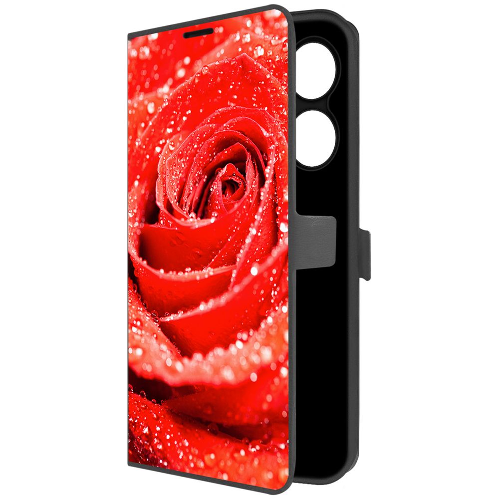 

Чехол-книжка Krutoff Eco Book для Xiaomi Poco C61 Роза (черный)