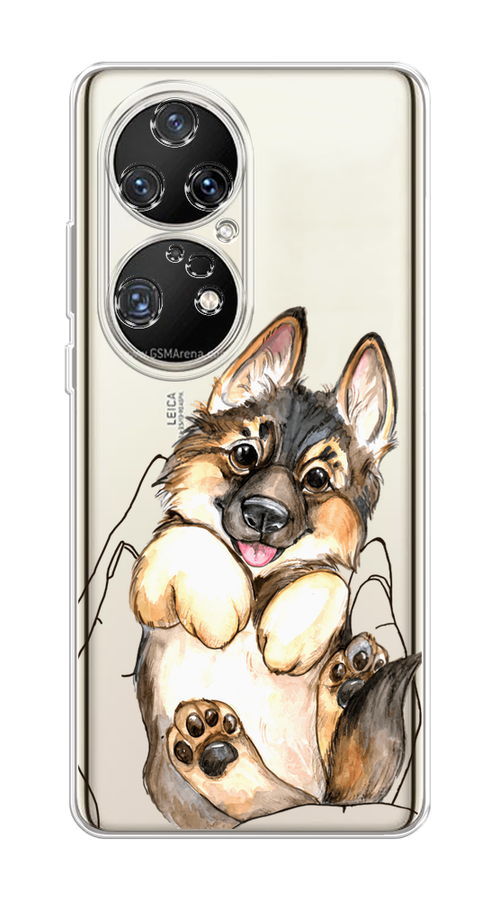 

Чехол на Huawei P50 Pro "Овчарка в ладошках", Серый;бежевый;белый, 6105050-1