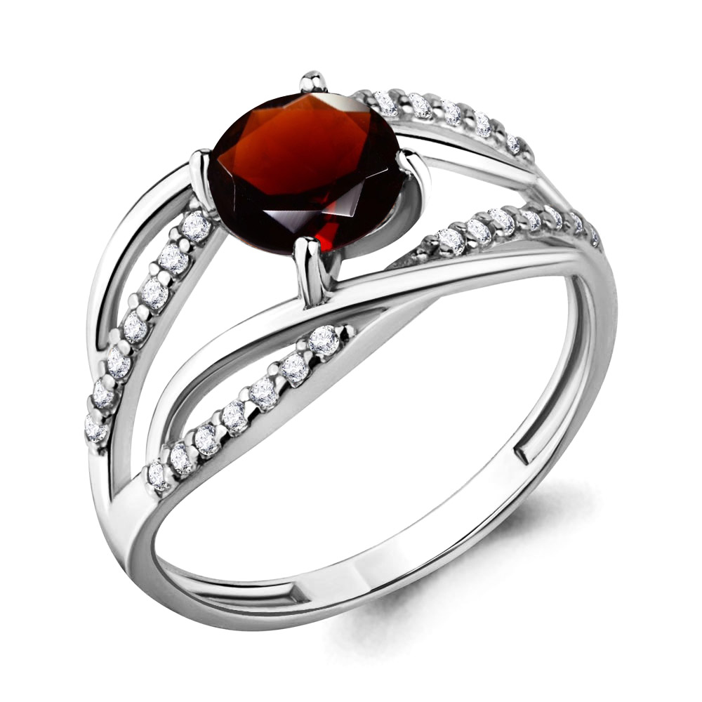 

Кольцо из серебра с гранатом р. , Aquamarine 6520603А_925_р, 6520603А_925_р