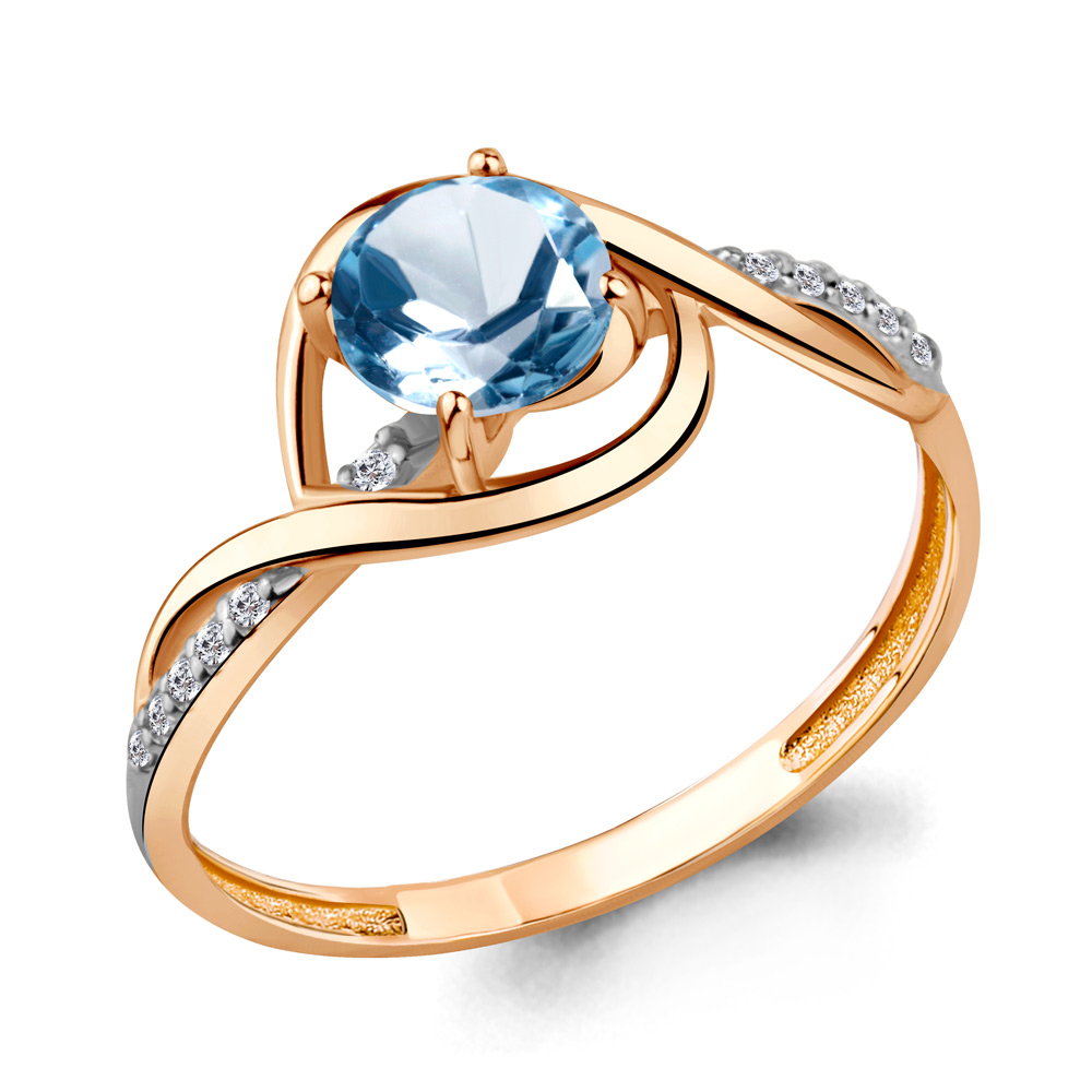 

Кольцо из серебра с топазом р.  Aquamarine 6520705А_925_з, 6520705А_925_з