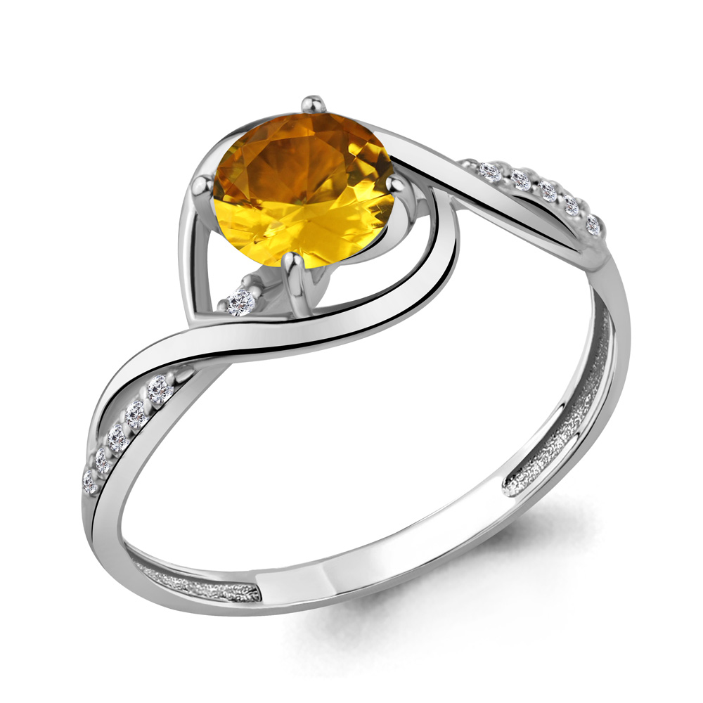 

Кольцо из серебра с цитрином р. 16 Aquamarine 6520706А_925_р, 6520706А_925_р