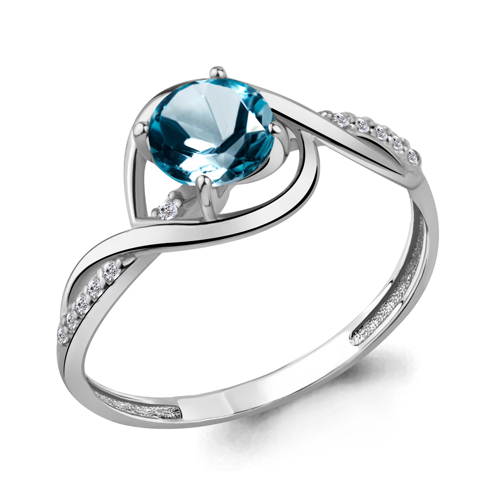 фото Кольцо из серебра с топазом р. 17,5 aquamarine 6520708а_925_р