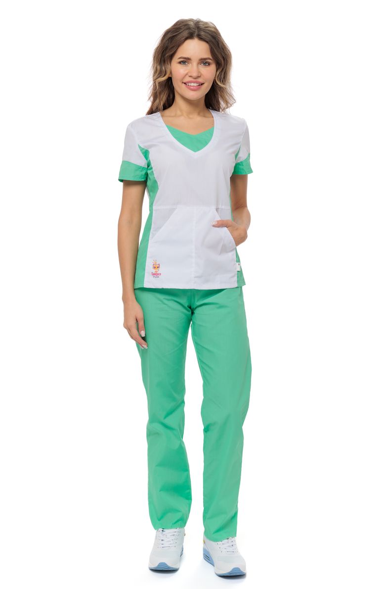 фото Костюм медицинский женский medicalwear киса 124 зеленый 54 ru