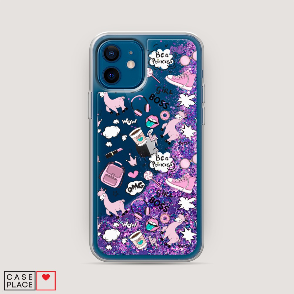 

Чехол Awog на Apple iPhone 12 mini / Айфон 12 mini "Стильная лама", Разноцветный, 12692-1