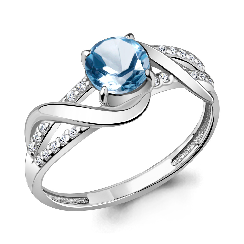 фото Кольцо из серебра с топазом р. 18,5 aquamarine 6520905а_925_р