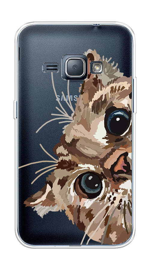 

Чехол на Samsung Galaxy J1 2016 "Любопытный кот", Коричневый;синий;черный, 22150-1