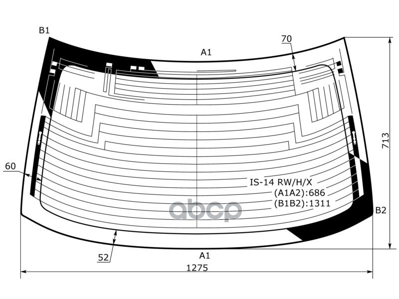 Стекло Заднее С Обогревом Lexus Is Iii (250/350) 4D 14- XYG арт. IS-14 RW/H/X