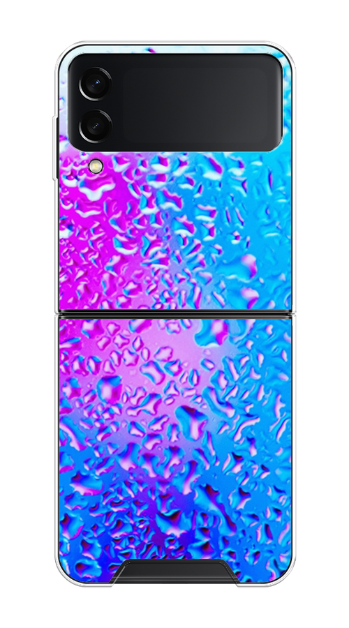 

Чехол на Samsung Galaxy Z Flip 3 "Капли на стекле", Голубой;розовый, 2103750-3