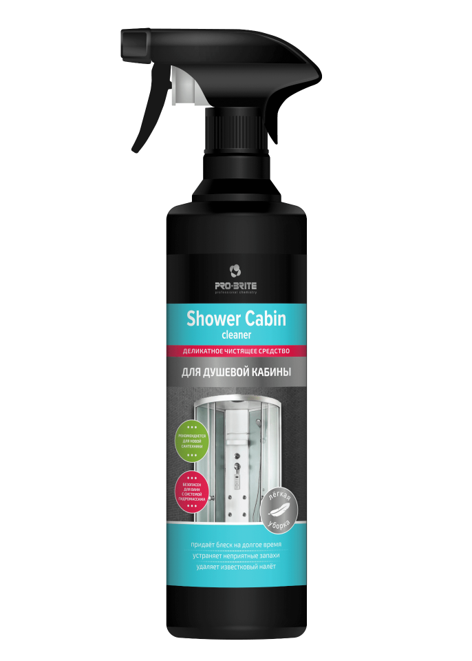 фото Деликатное чистящее средство для душевой кабины pro-brite shower cabin cleaner 500мл.