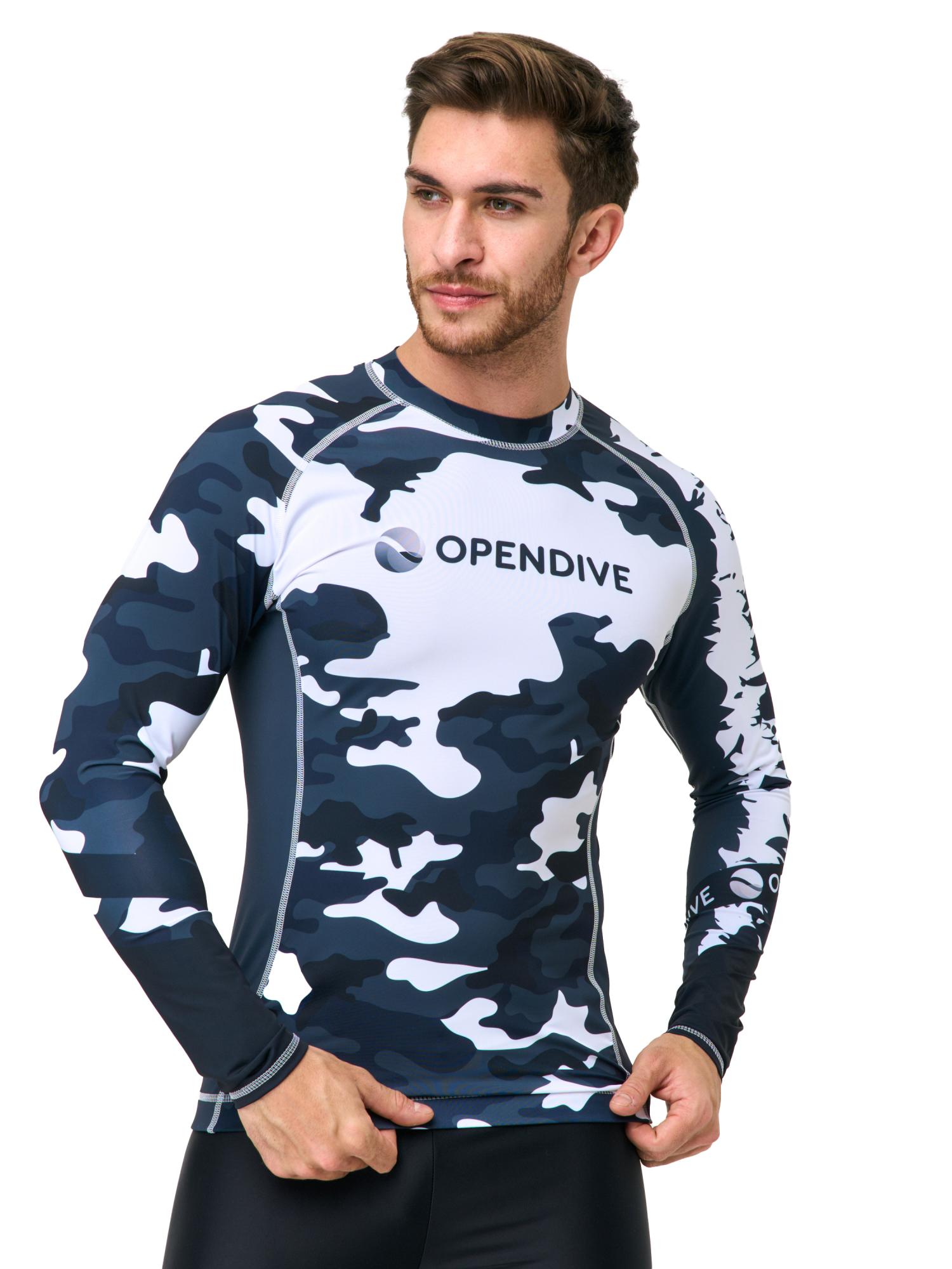 

Футболка T-Flex OpenDive Logo Swim UPF50 мужская, Белый;синий, Logo Swim UPF50