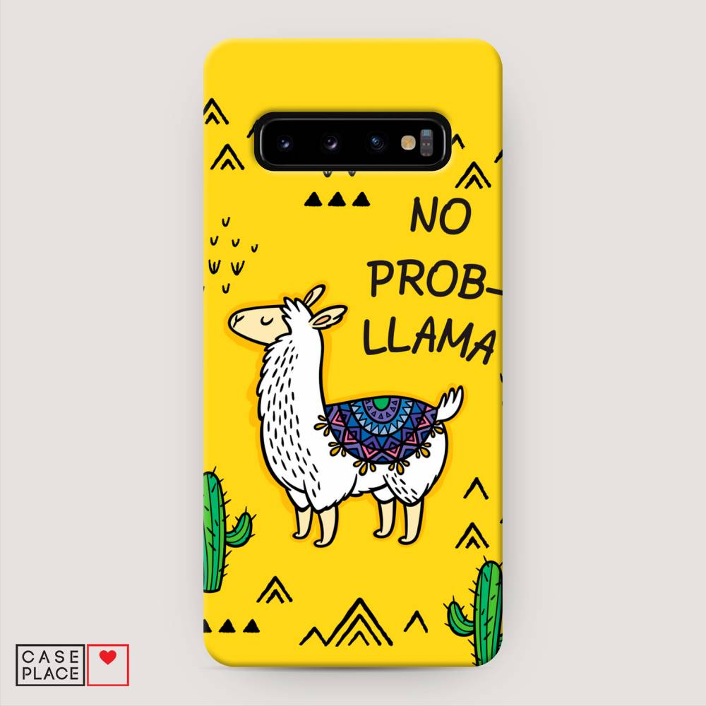 фото Пластиковый чехол "no probllama" на samsung galaxy s10 + awog