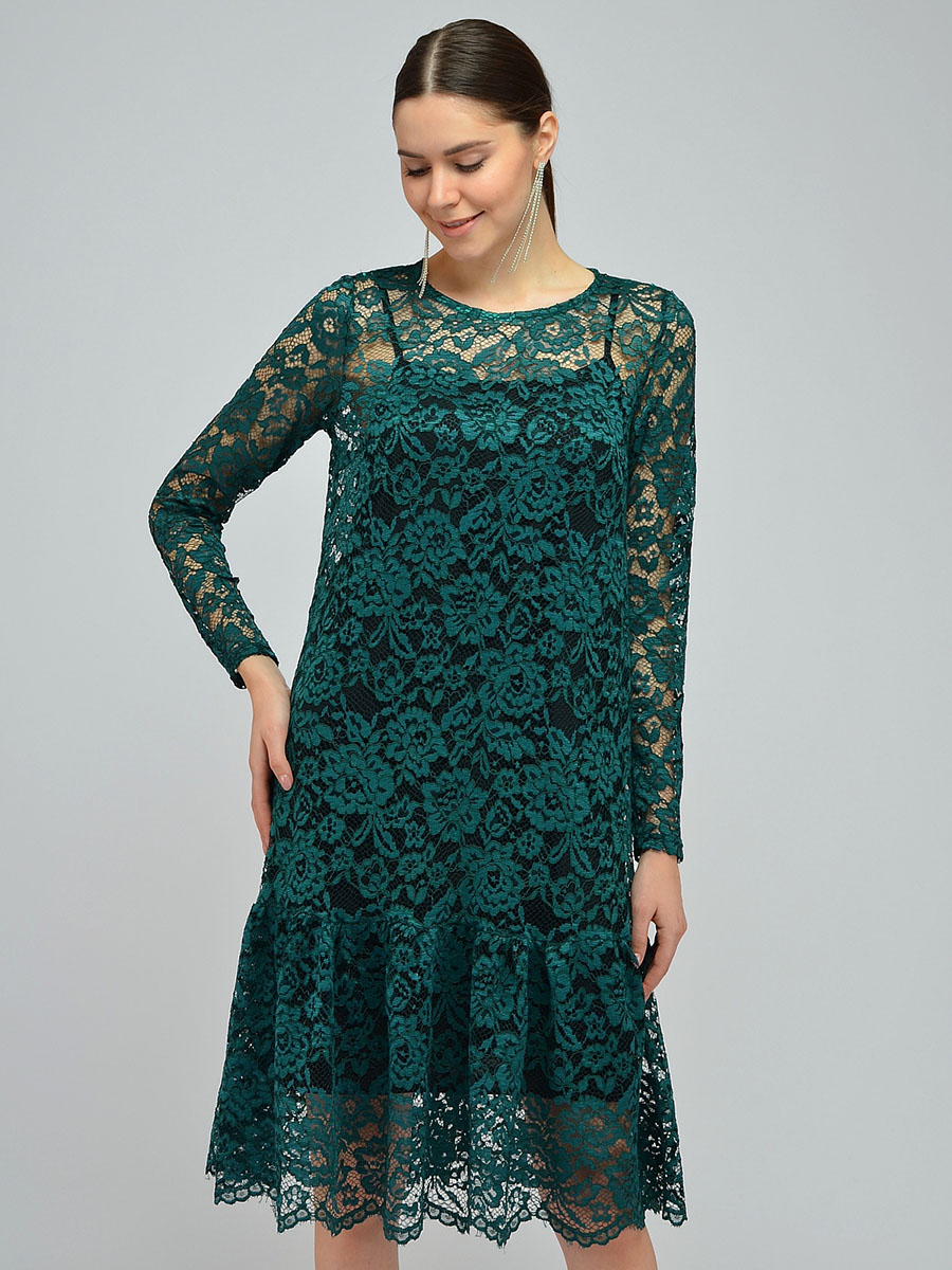 

Платье женское 1001dress VI00047EM зеленое 50 RU, VI00047EM