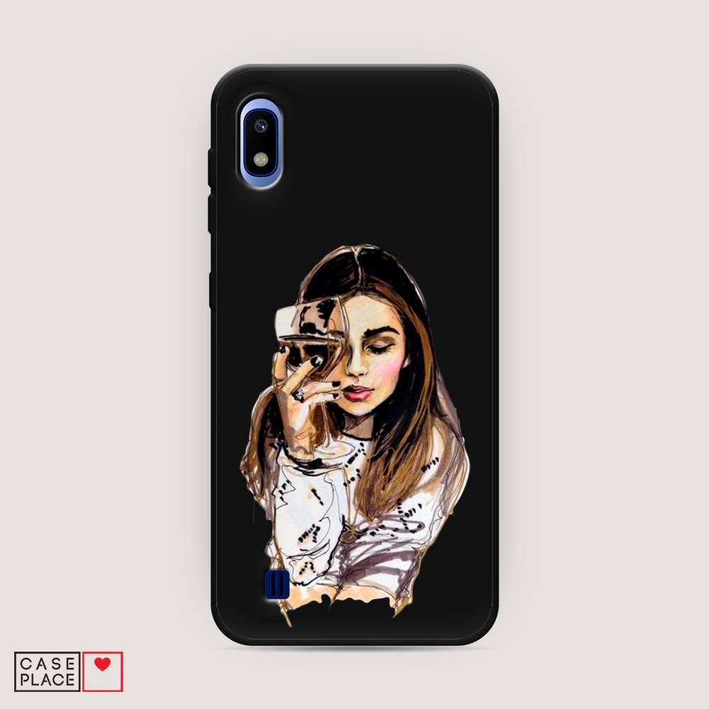 

Чехол Awog на Samsung Galaxy A10 "Девушка с бокалом", Разноцветный, 27952-1