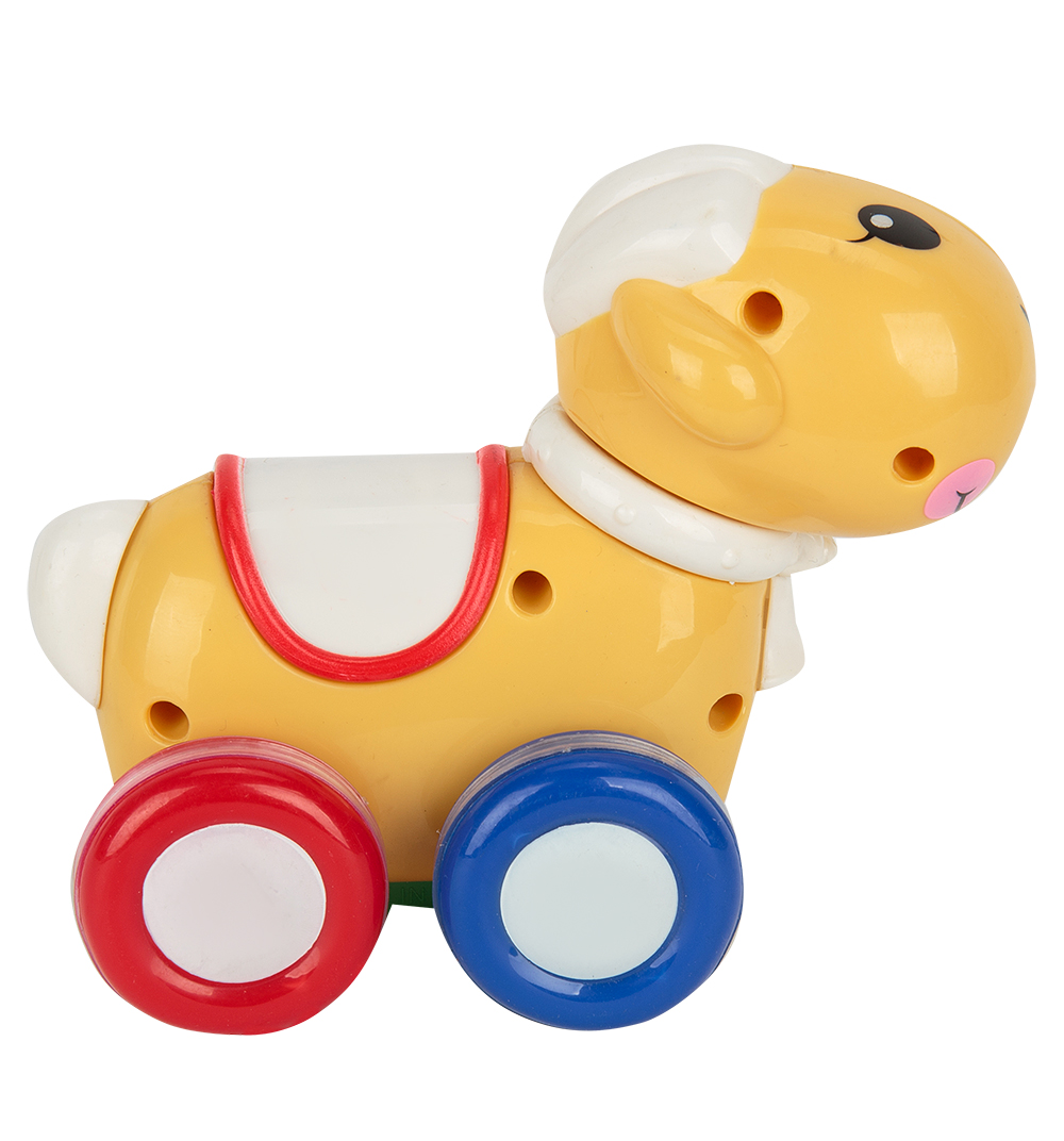 

Каталка Игруша Зверята Собака, 14.5 см, желтый/белый I-S95, I-S95