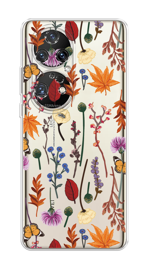 

Чехол на Huawei P50 Pro "Orange Purple flowers", Оранжевый;красный;розовый;желтый;прозрачный, 6105050-1