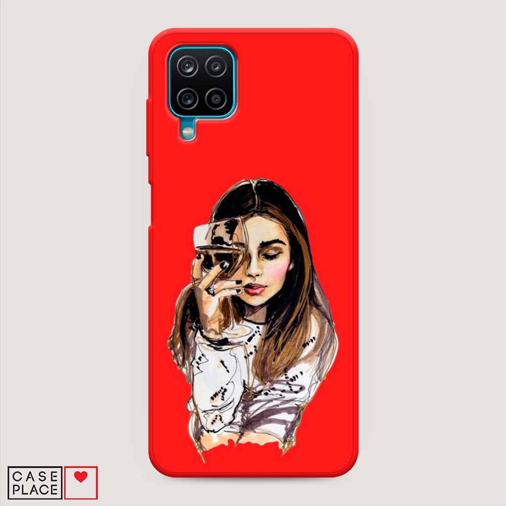 Чехол Awog на Samsung Galaxy A12 / Самсунг A12 Девушка с бокалом