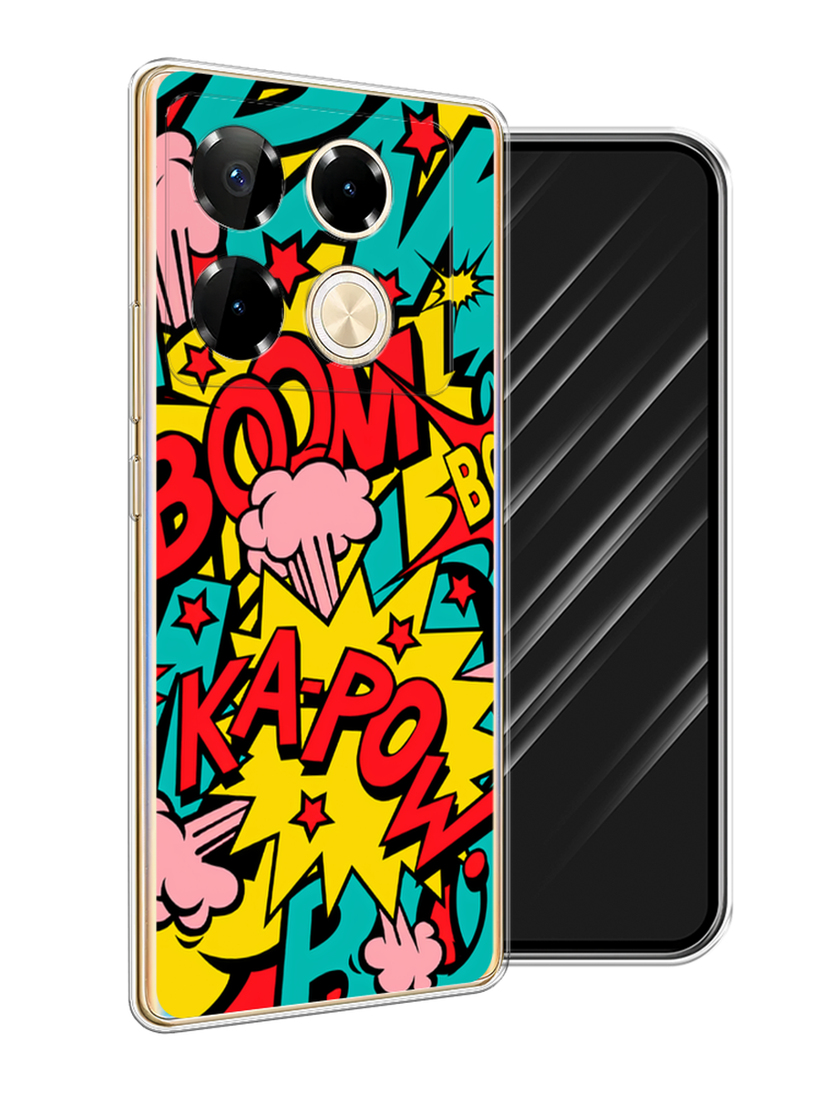 

Чехол Awog на Infinix Note 40 Pro "Постер pop art", Бирюзовый;желтый;красный, 3105750-1