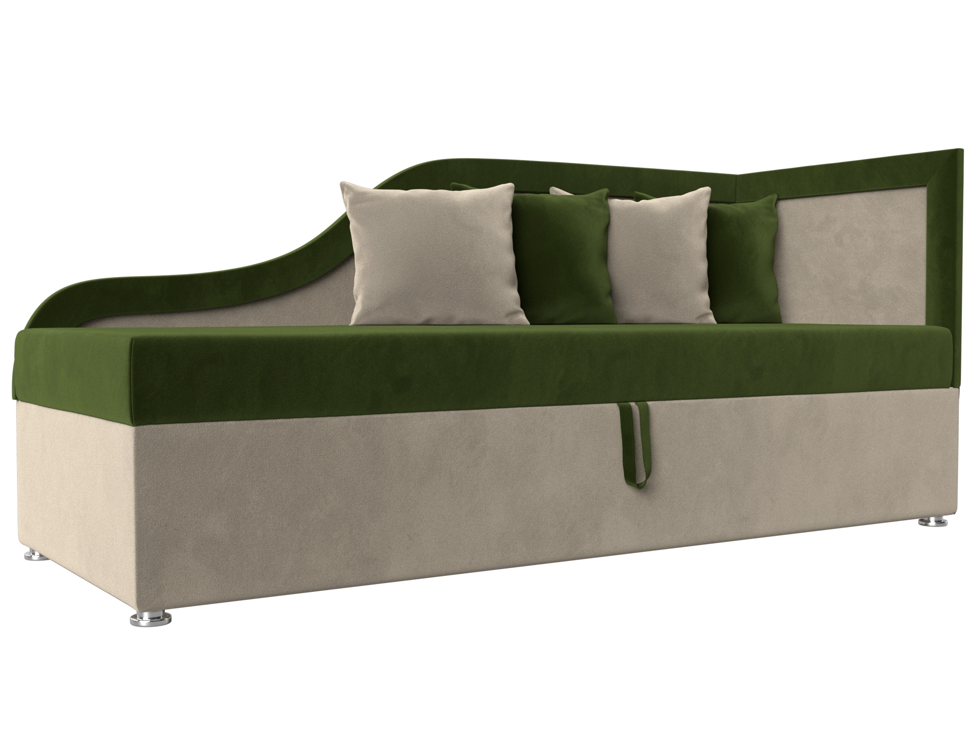 

Детский диван Дюна правый микровельвет зеленый/бежевый, Детский диван Дюна правый угол