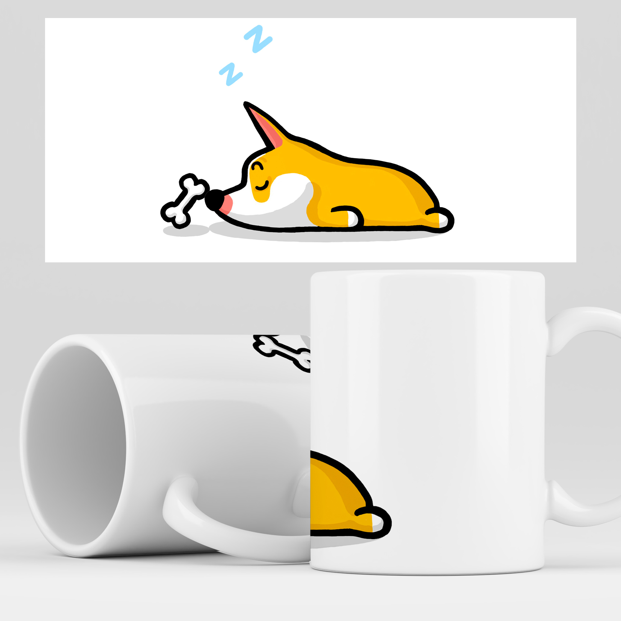 

Кружка RocketCup с принтом "Корги", Corgi05