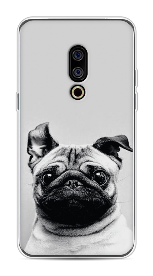 

Чехол Awog на Meizu 15 "Ушастый мопс", Серый, 72650-1
