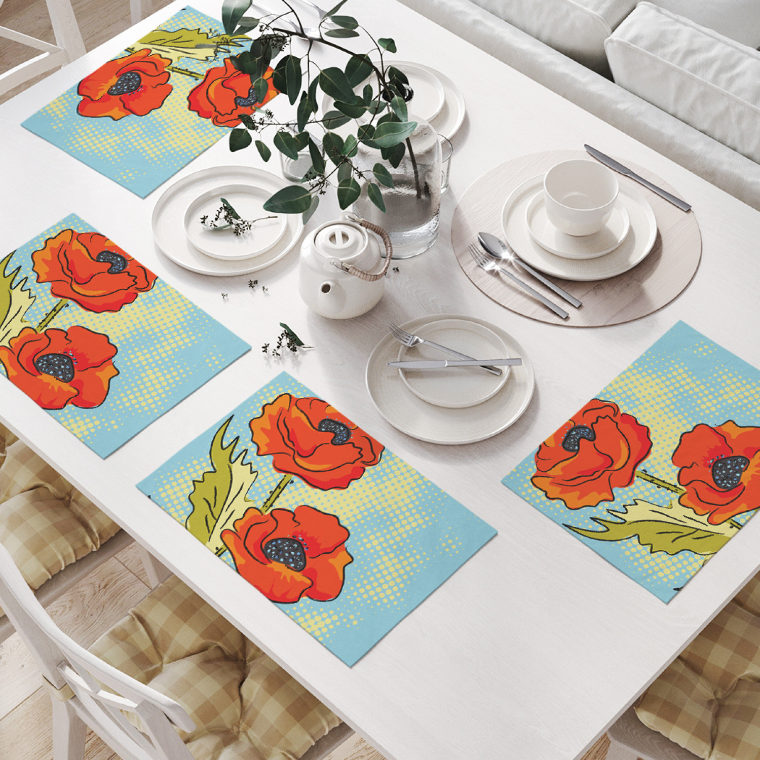 

Комплект салфеток JoyArty "Графические маки" (32х46 см, 4 шт.), Графические маки